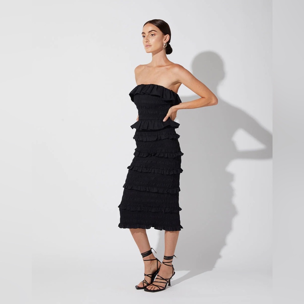 CLEOBELLA Elodie Midi Dress in Black XS